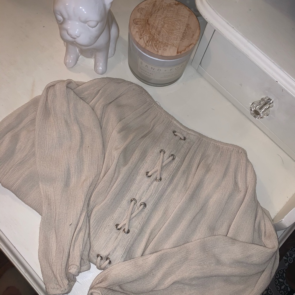 Cream peasant top (off the shoulder)